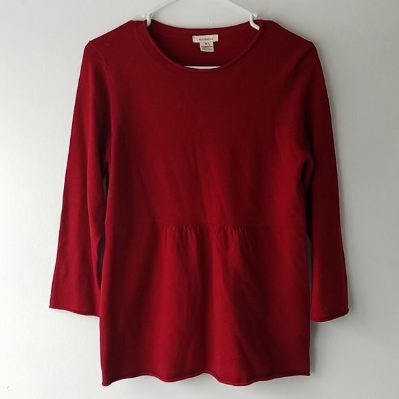 Sundance Tops - Sundance Merino Wool Peplum Soft Red Sweater